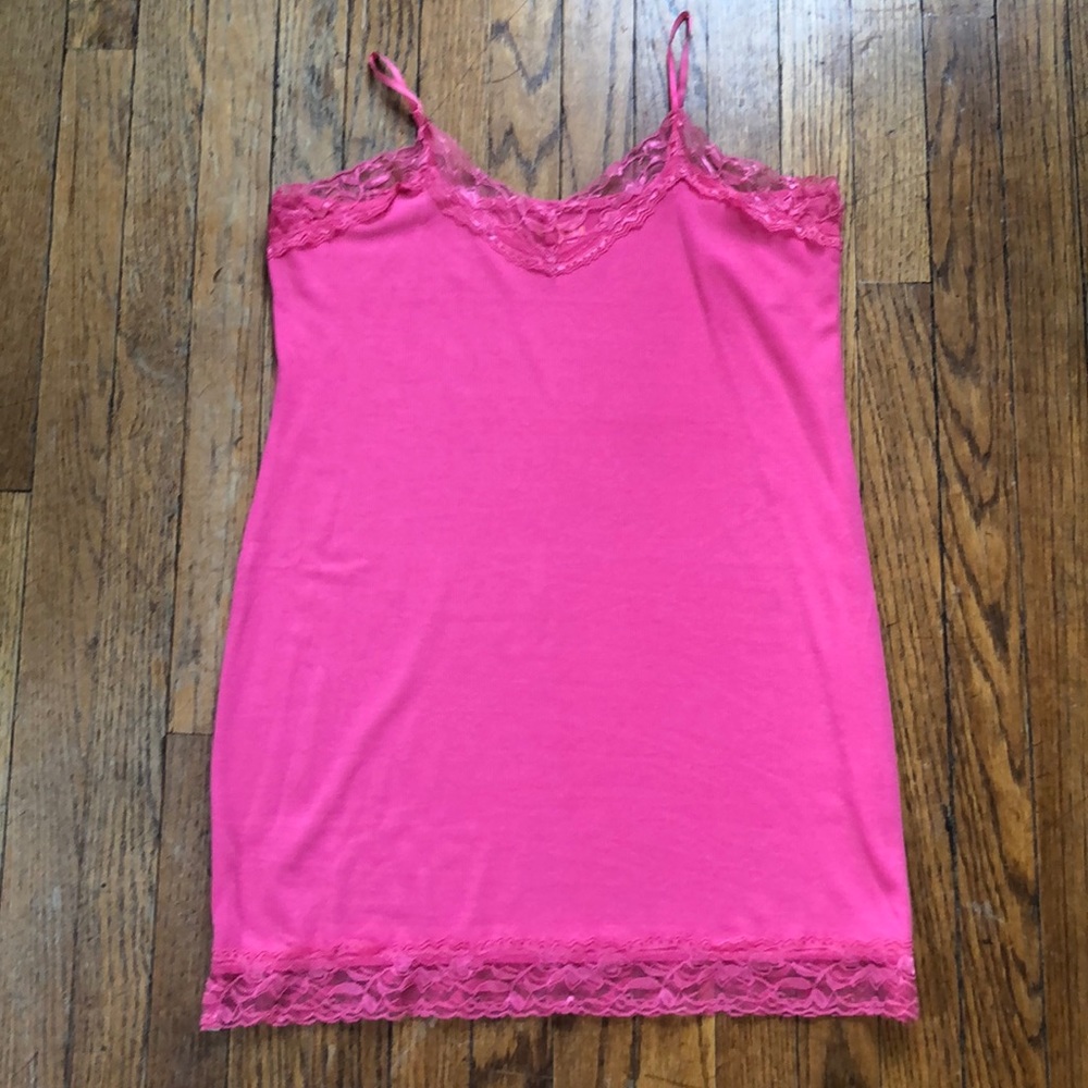 Pink Lacy Tank Top